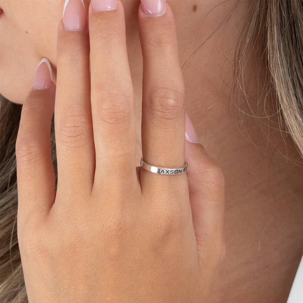 Stackable Engraved Name Ring - 1