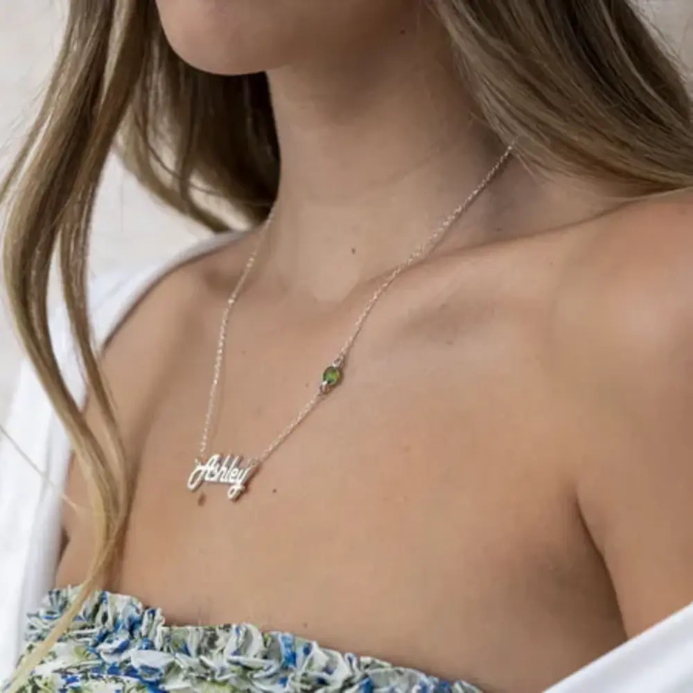 Personalised Birthstone Name Necklaces