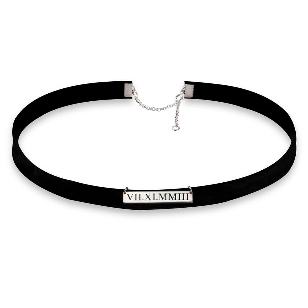 Roman Numeral Choker Necklace