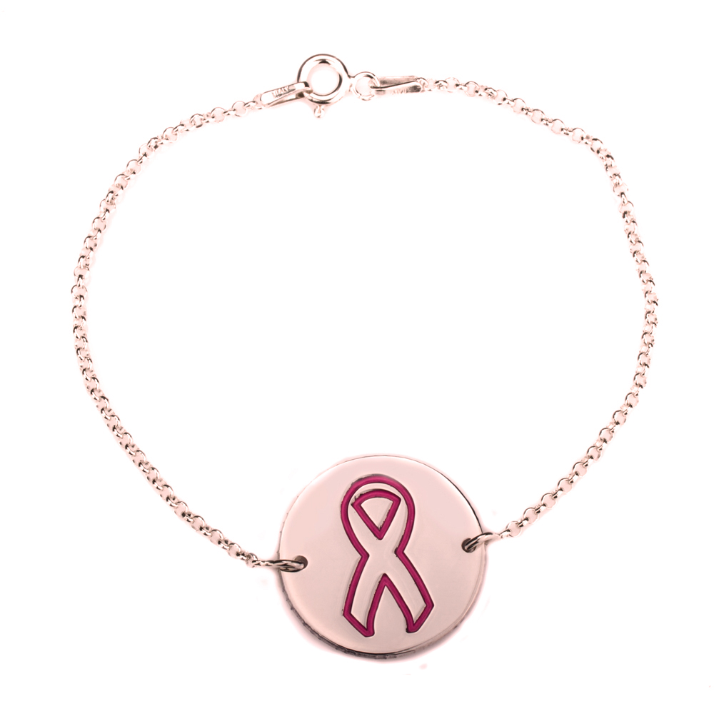Breast Cancer Disk Bracelet