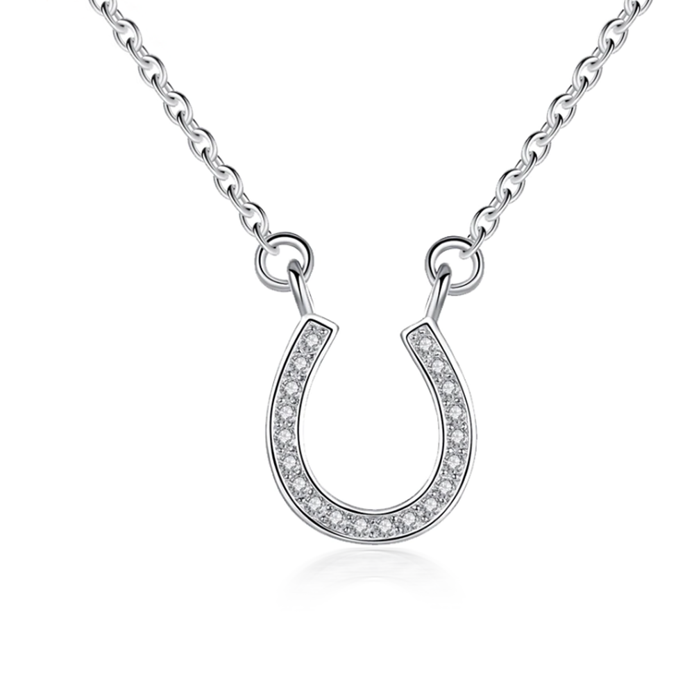 Cubic Zirconia Horseshoe Necklace