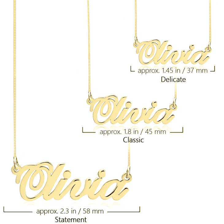 Classic Name Necklace - Picture 3 - 24k Gold Plating