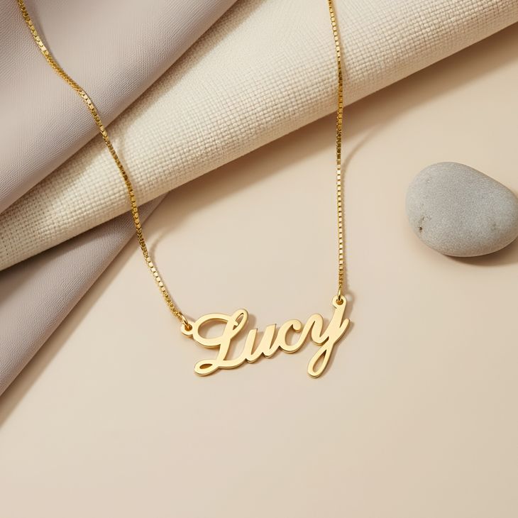 Classic Name Necklace - Picture 4 - 24k Gold Plating