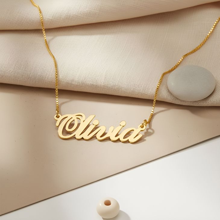 Classic Name Necklace - Picture 5 - 24k Gold Plating