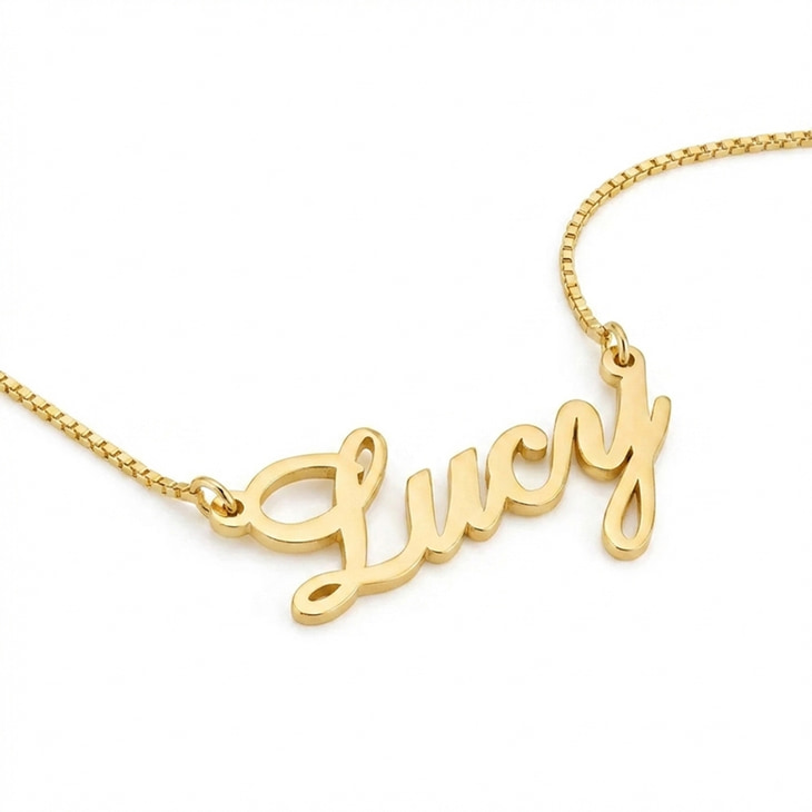 Classic Name Necklace - Picture 6 - 24k Gold Plating