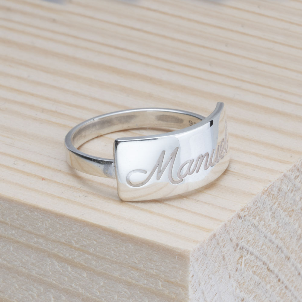 Engraved Bar Name Ring