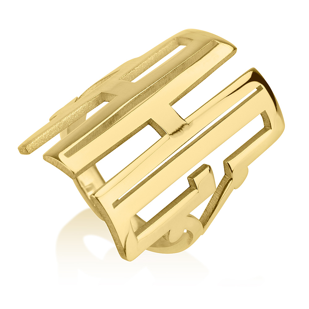 Capital Cut Out Monogram Ring