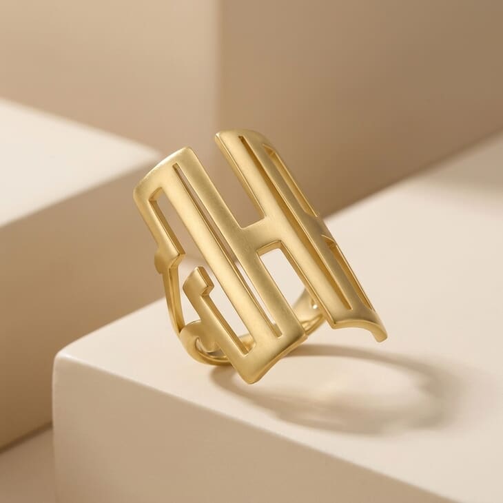 Capital Cut Out Monogram Ring information - 2
