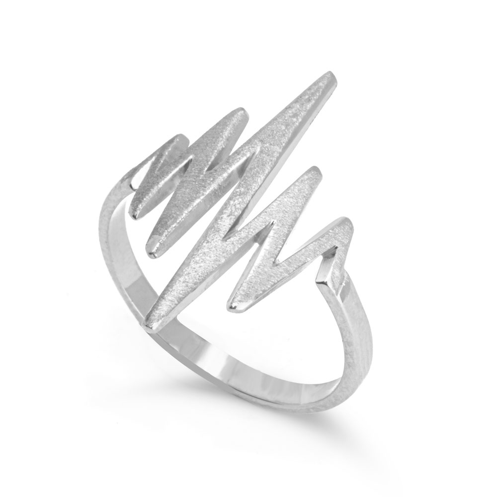 Brushed Heartbeat Ring