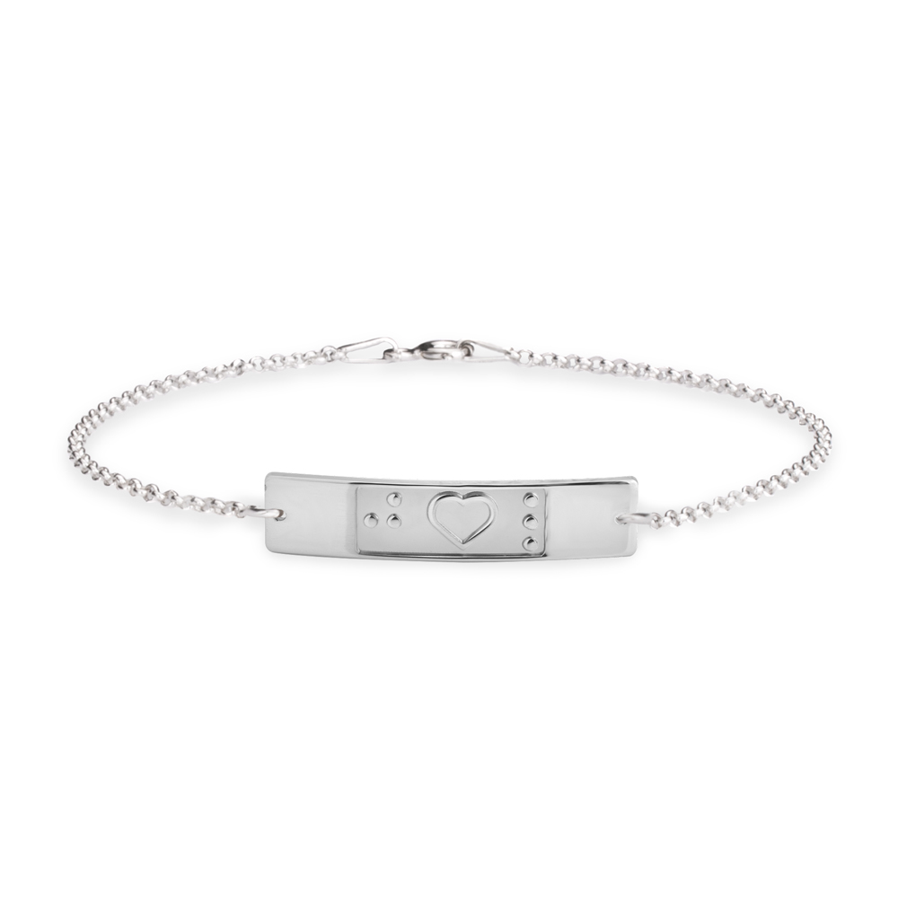 Heart Bar Braille Bracelet