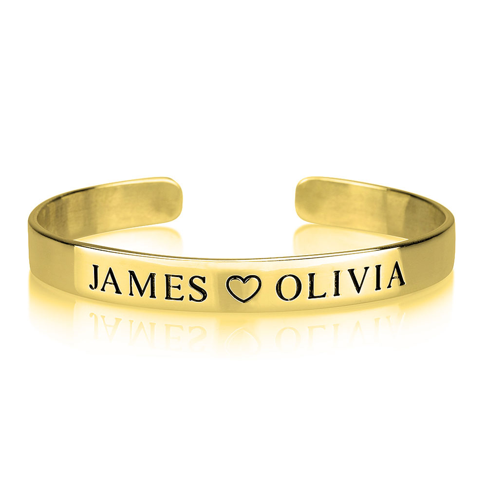Personalised Name Bangle - 24k Gold Plating