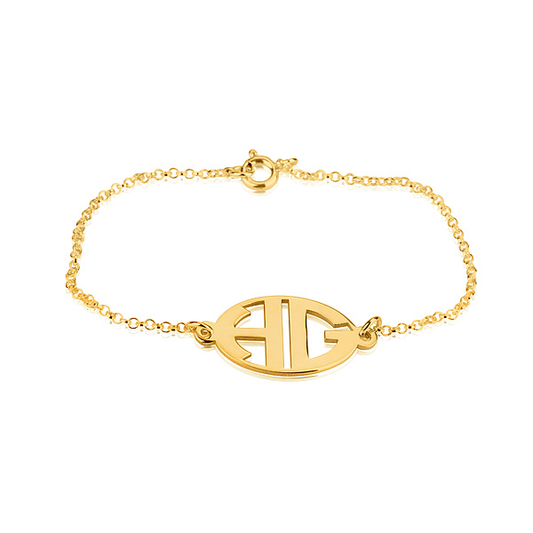 Block Letter Cut Out Monogram Bracelet