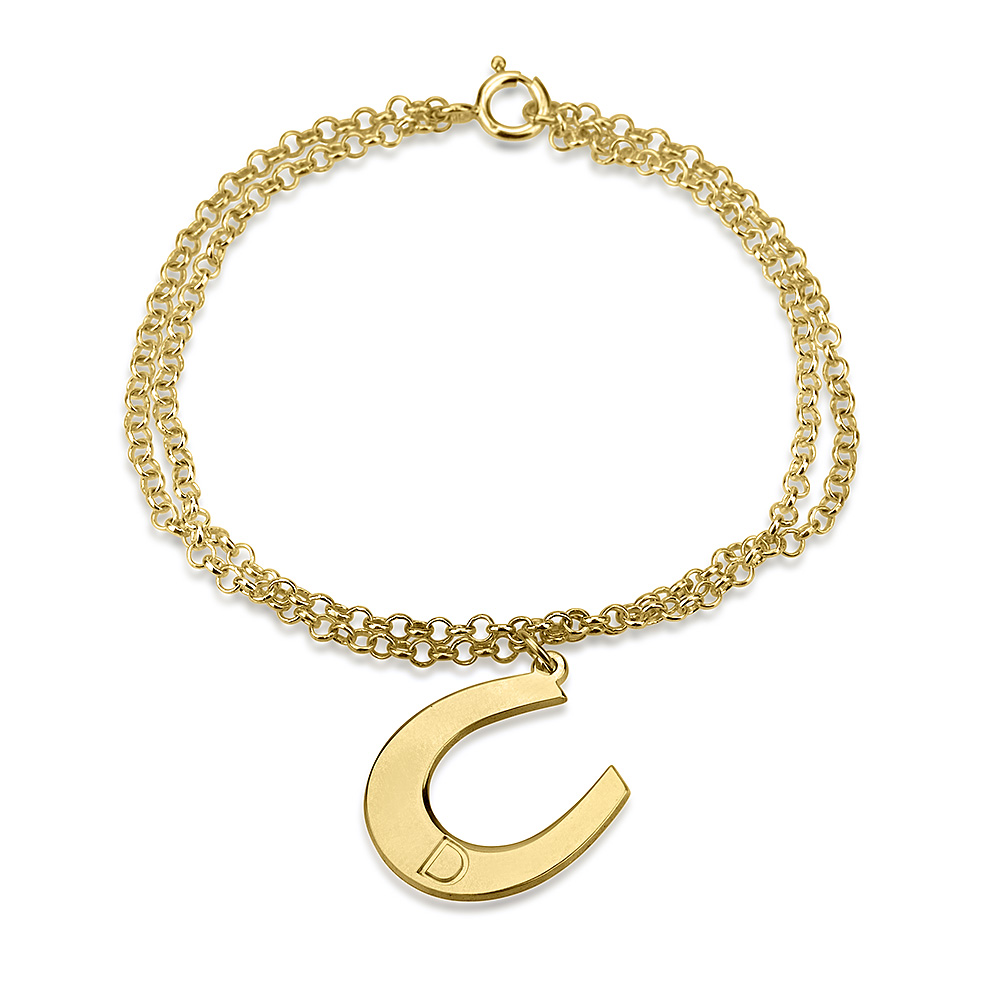 Horseshoe Bracelet with Initial