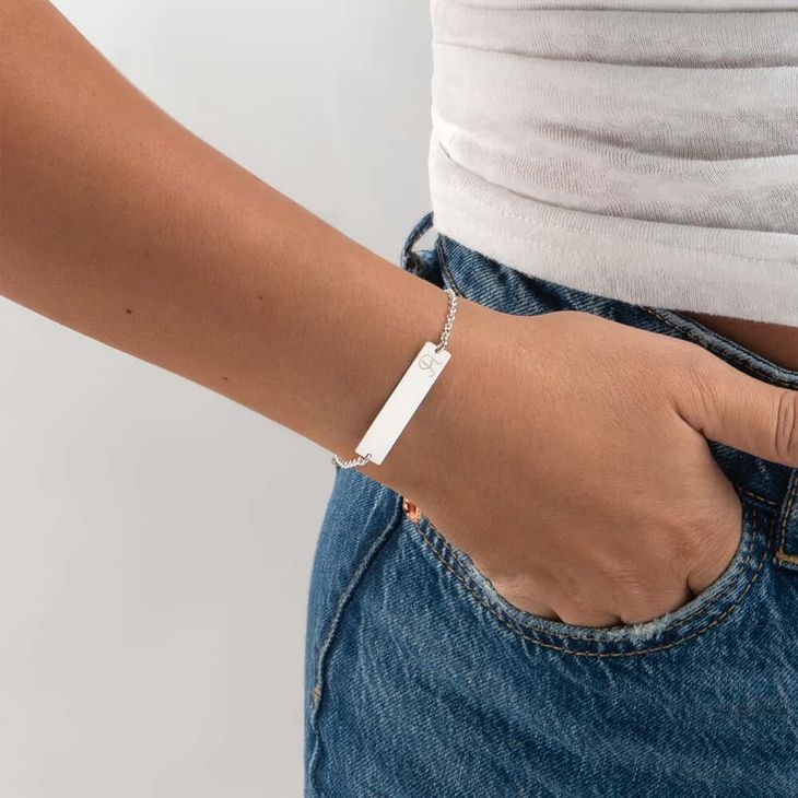 Initial Bar Bracelet model