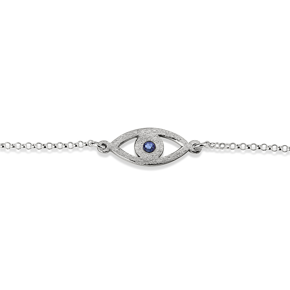 Cut Out Evil Eye Bracelet with Birthstone