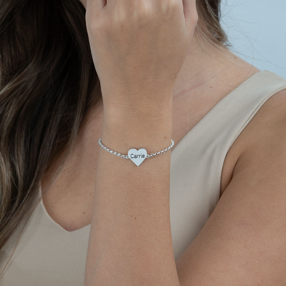 Engraved Heart Bracelet
