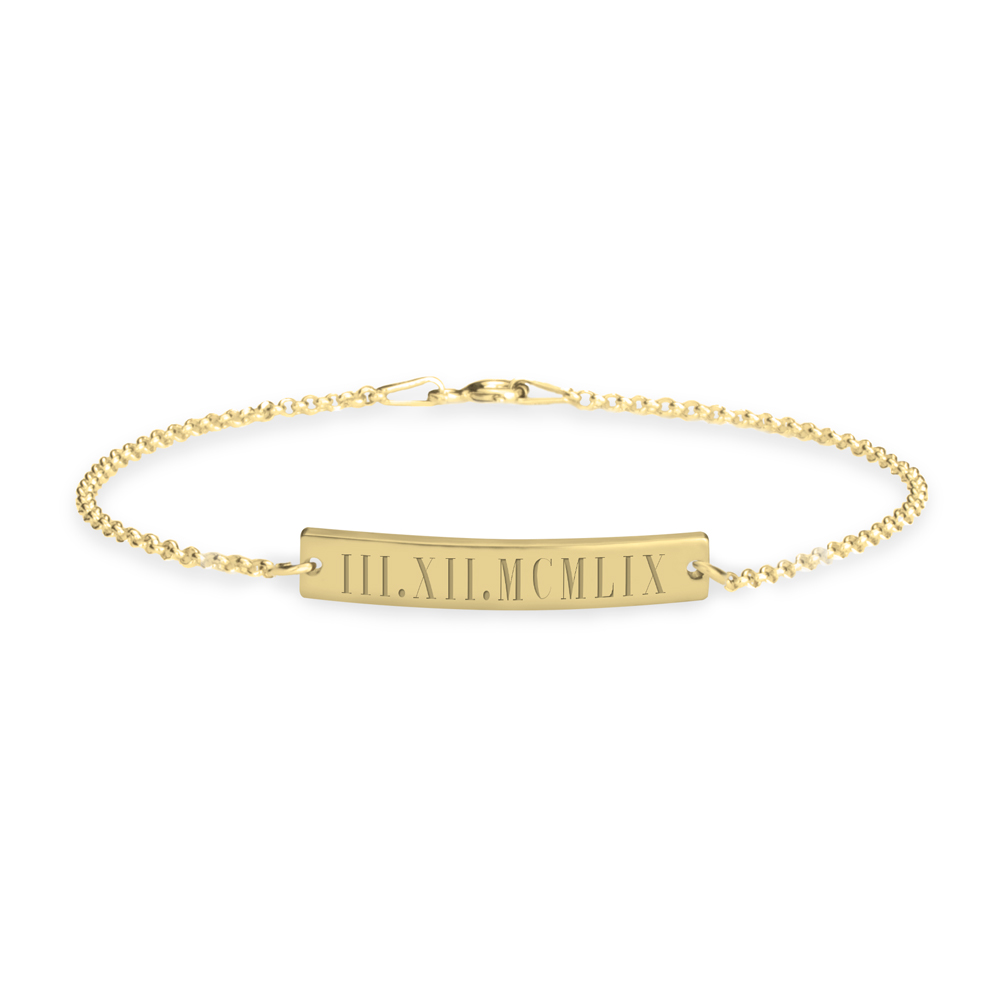 Roman Numeral Bar Bracelet