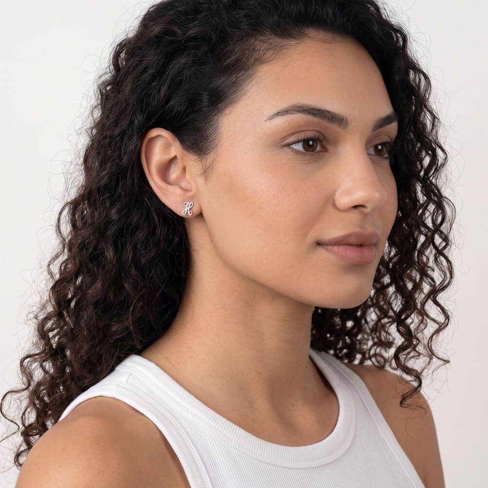 Script Letter Earrings