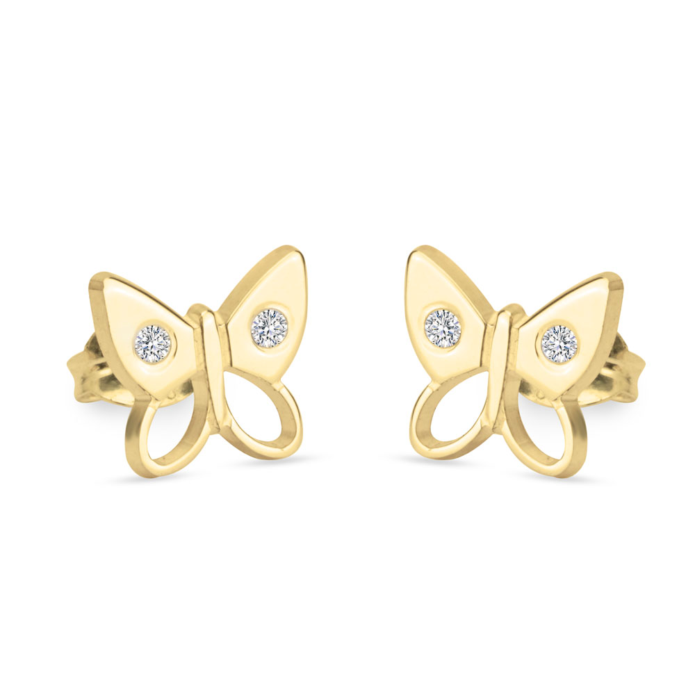 Cubic Zirconia Delicate Butterfly Earrings