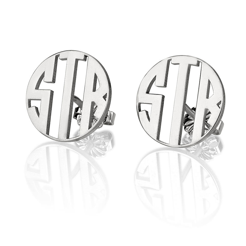 Capital Letter Monogram Stud Earrings