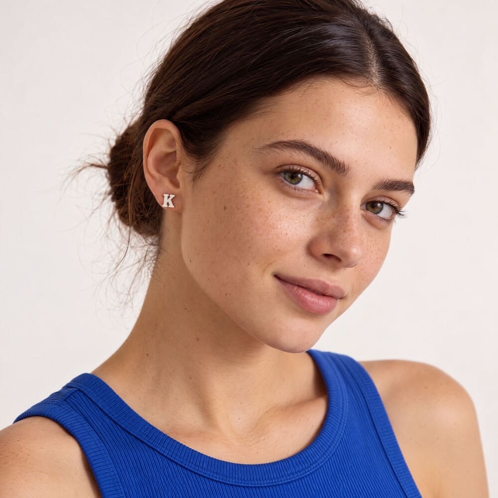 Letter Stud Earrings