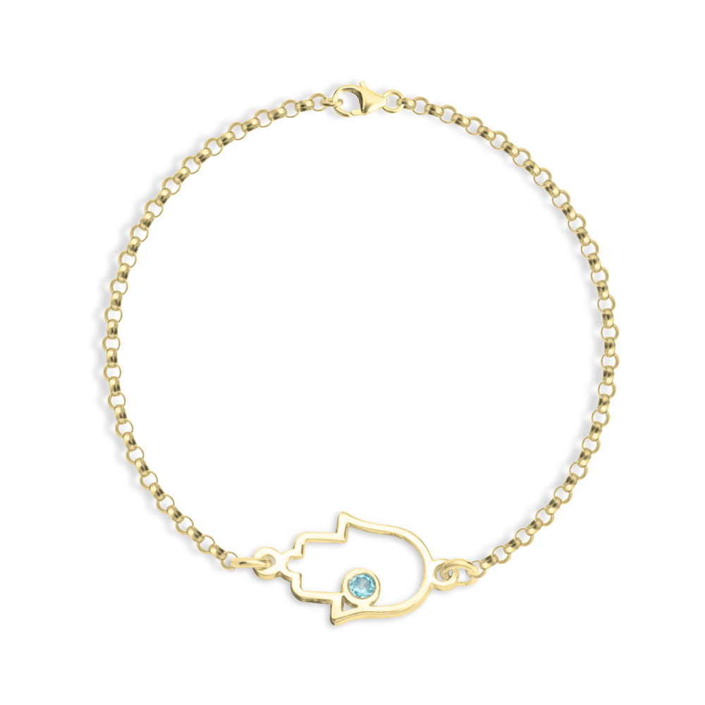 Hamsa Hand Bracelet Cubic Zirconium