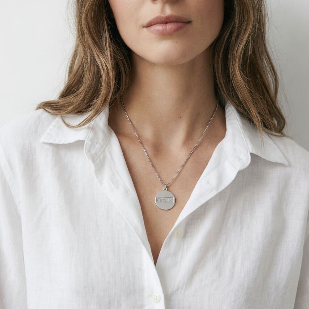 Braille Disc Necklace