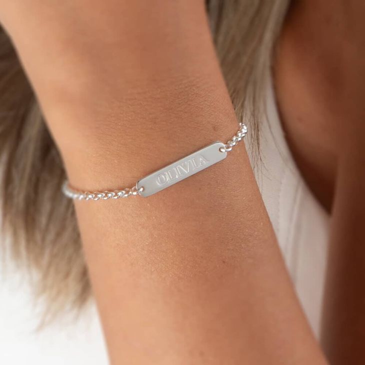 Classic Name Bar Bracelet model