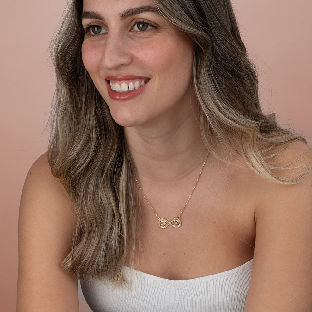 Two Letters Infinity Necklace