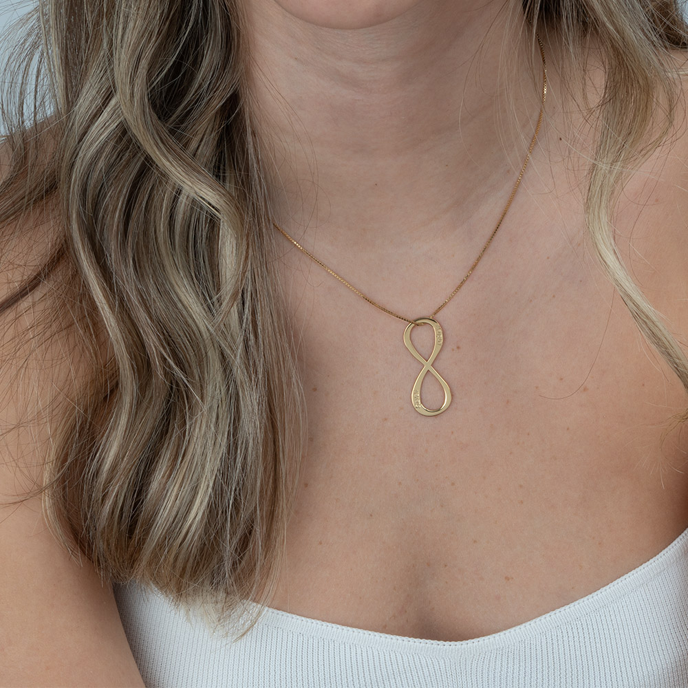 Vertical Two Names Infinity Necklace