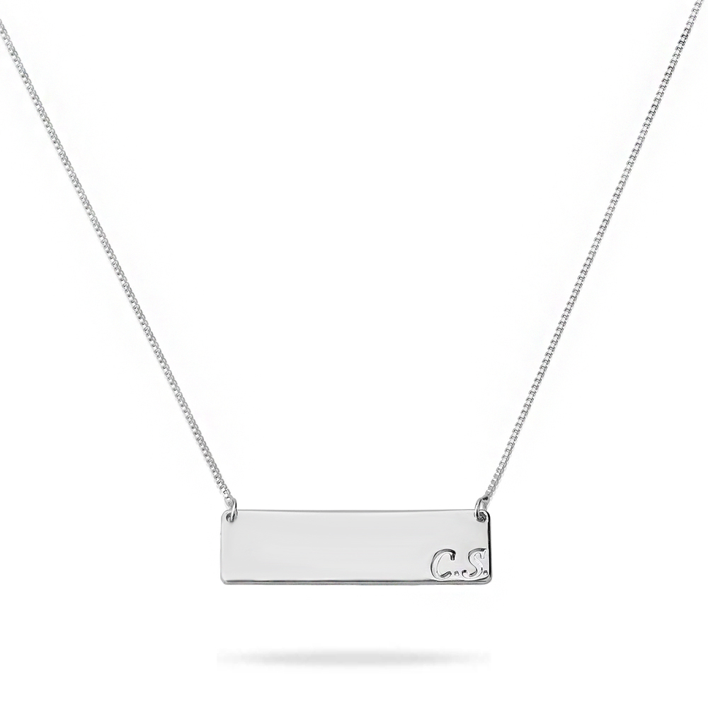 Bar Necklace with Initial