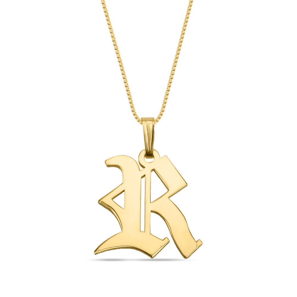 Gothic Initial Necklace