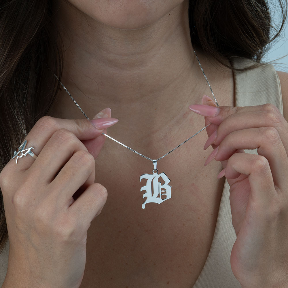 Gothic Initial Necklace