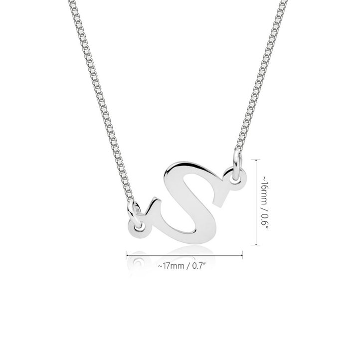 Sideways Initial Necklace information