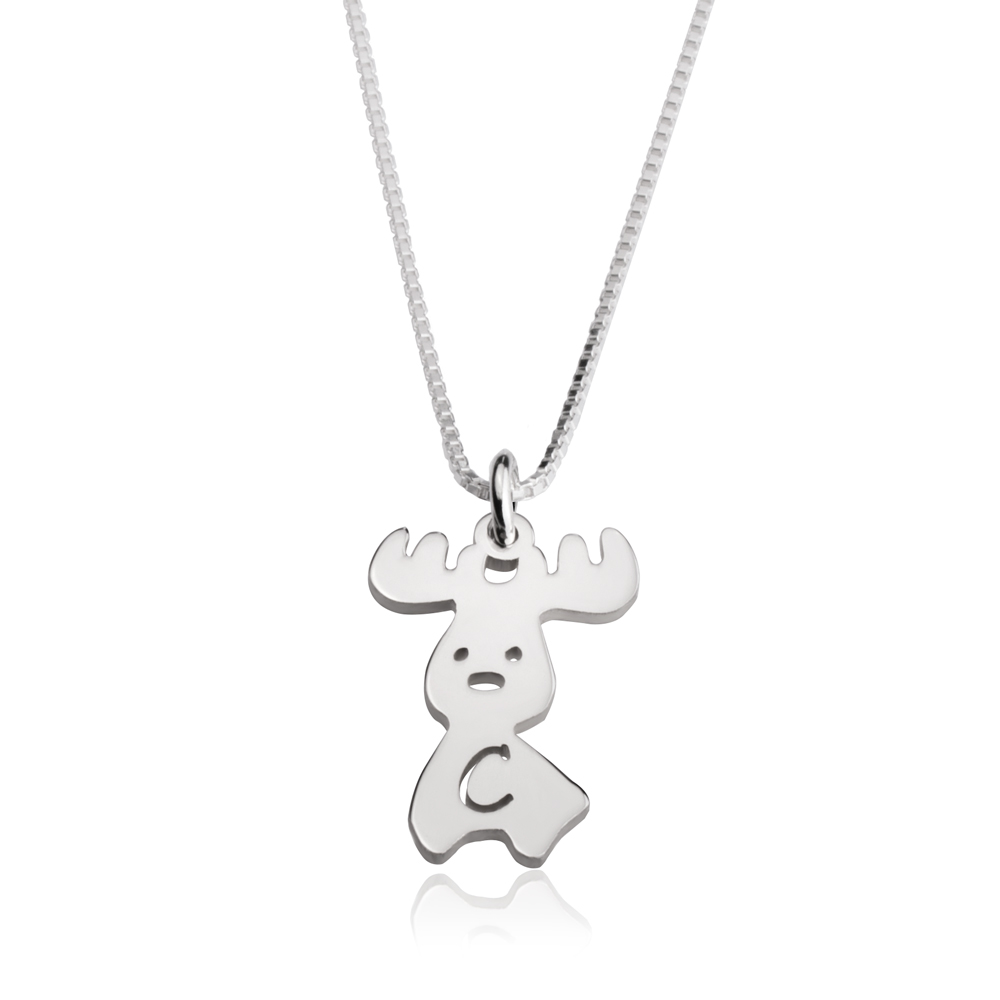 Moose Initial Necklace
