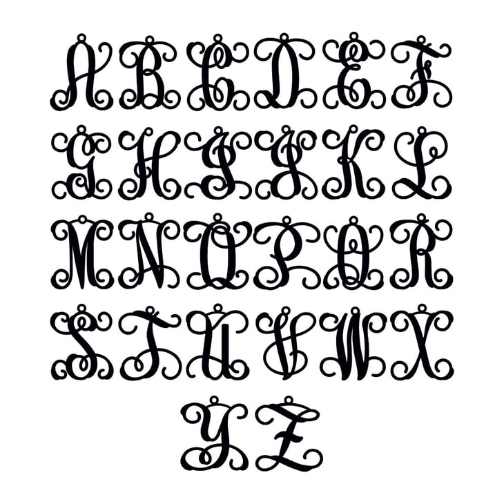 Charming script font options for custom initial necklace personalization