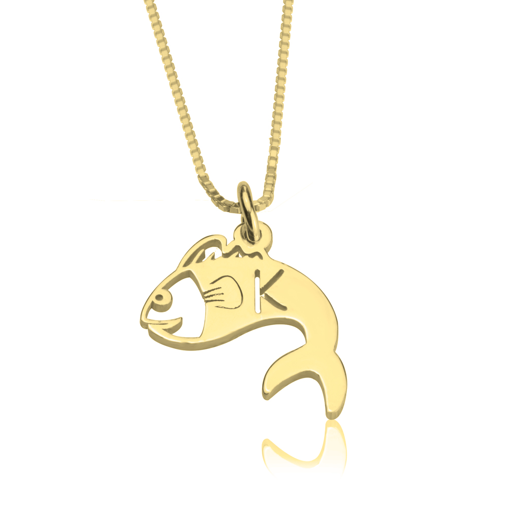 Fish Initial Necklace