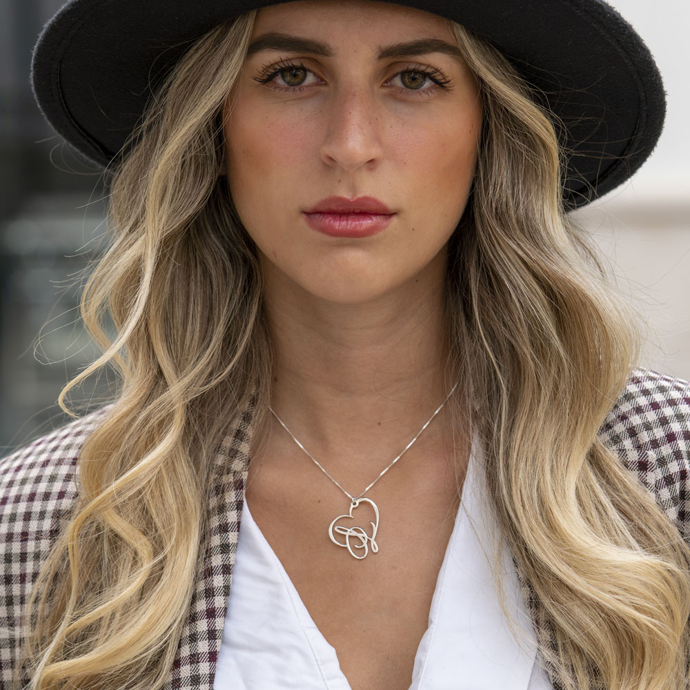 Script Initial Heart Necklace