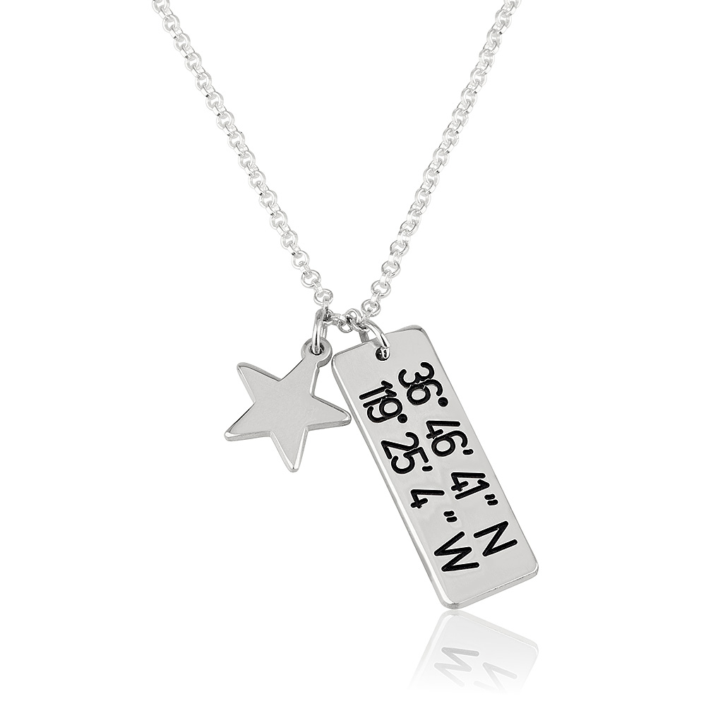 Vertical Coordinates Necklace