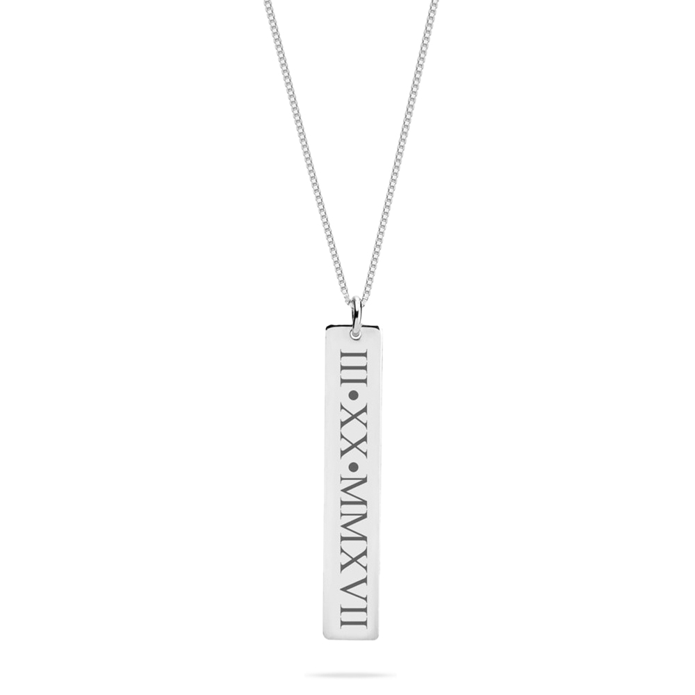 Vertical Roman Numeral Necklace