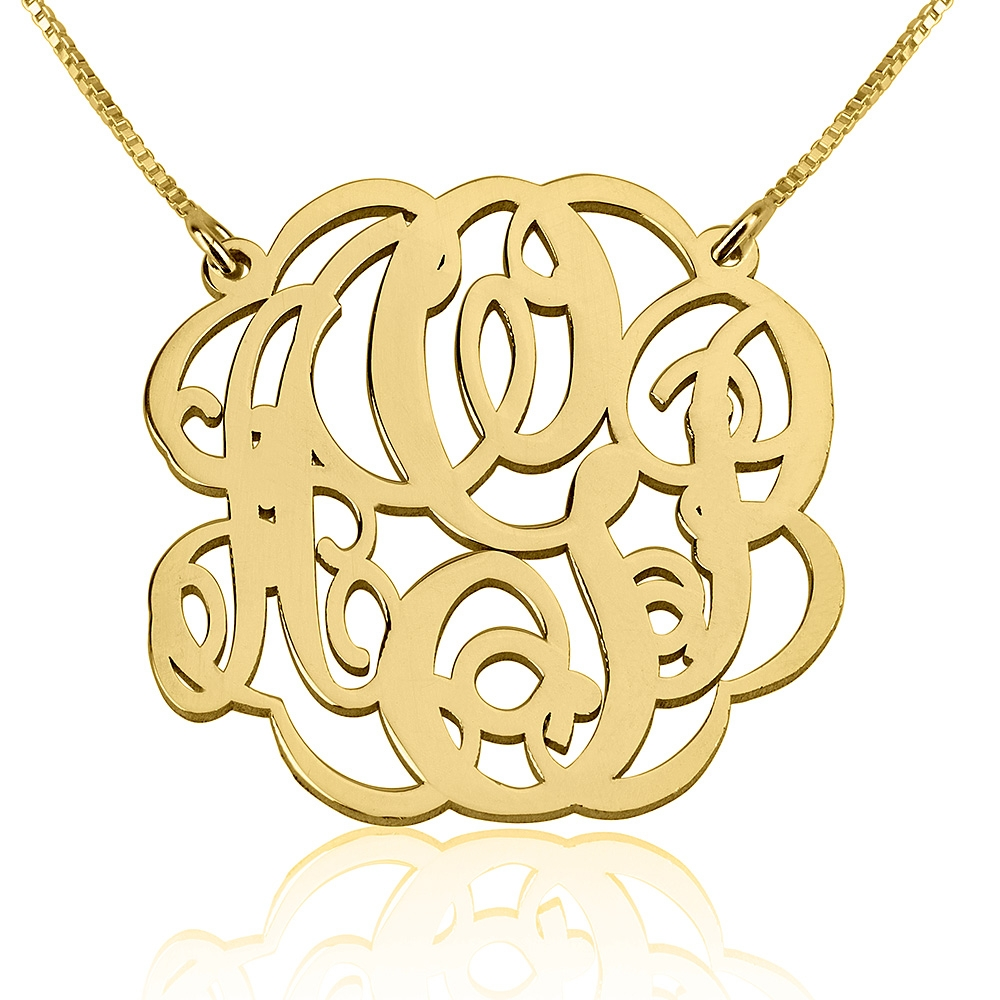 Twisted Split Chain Monogram Necklace