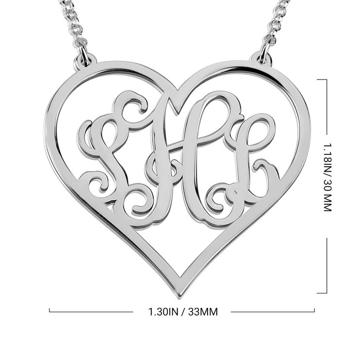 Monogram Heart Necklace information