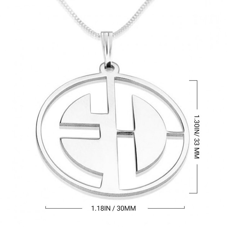 Block Letters Cut Out Monogram Necklace information