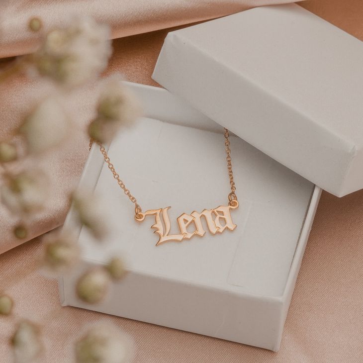 Old English Name Necklace information