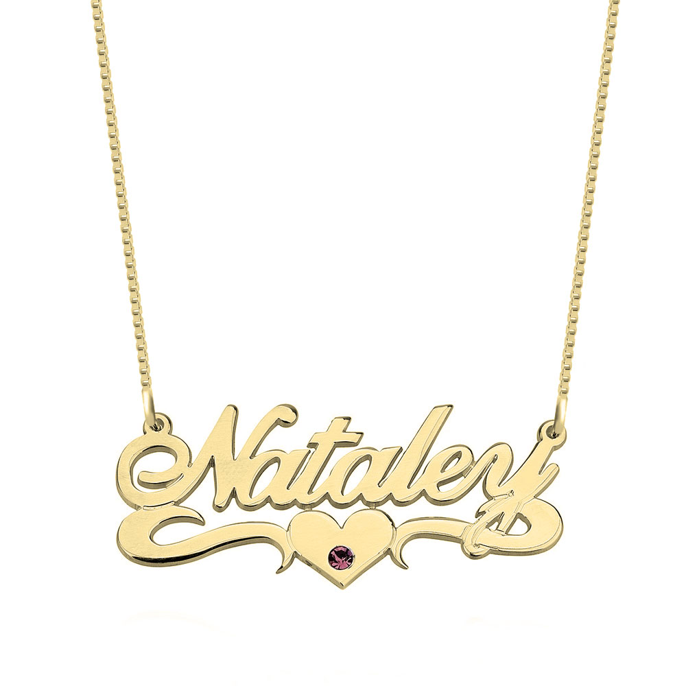 Birthstone Name Necklace