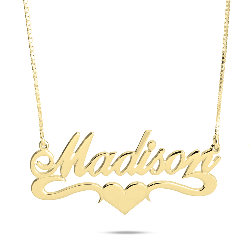 Name Necklace With Heart