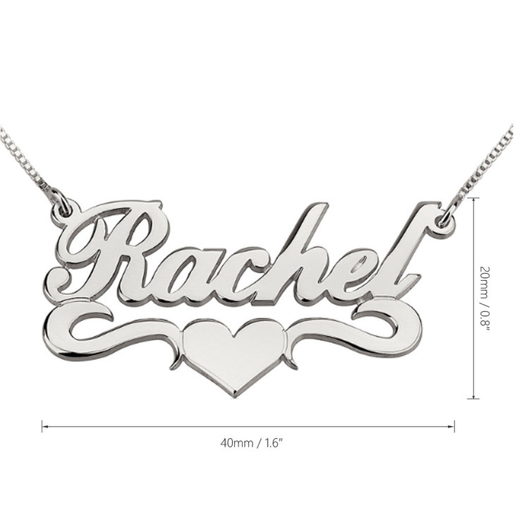 Name Necklace With Heart information