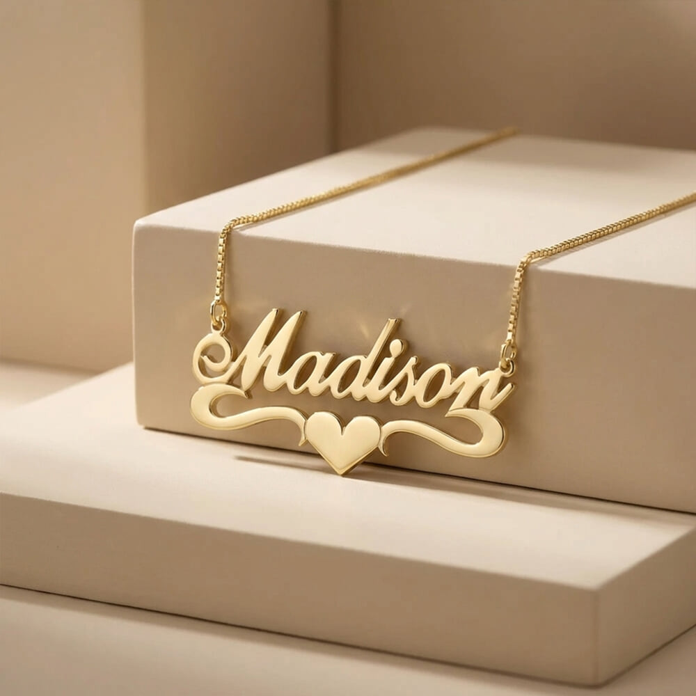 Name Necklace With Heart