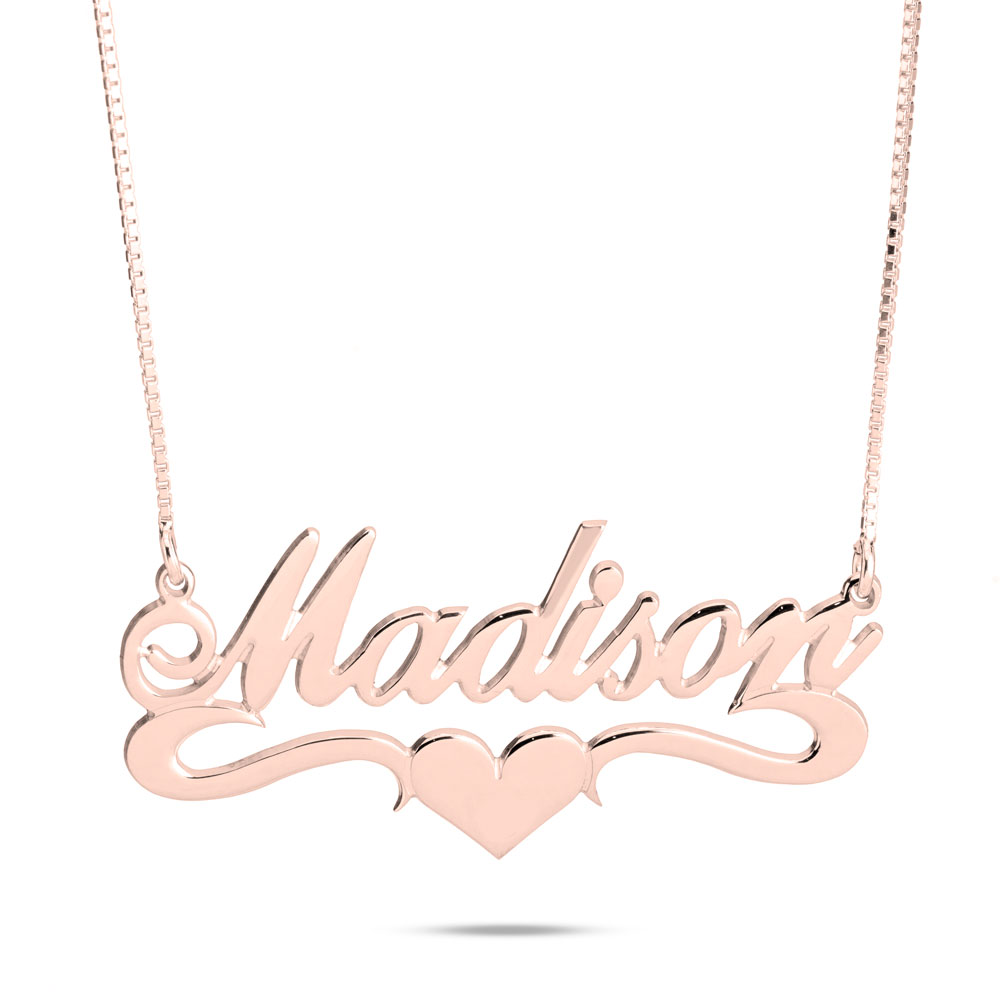 Name Necklace With Heart