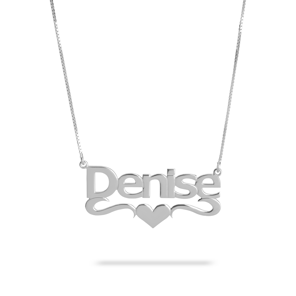 Bold Name Necklace with Heart